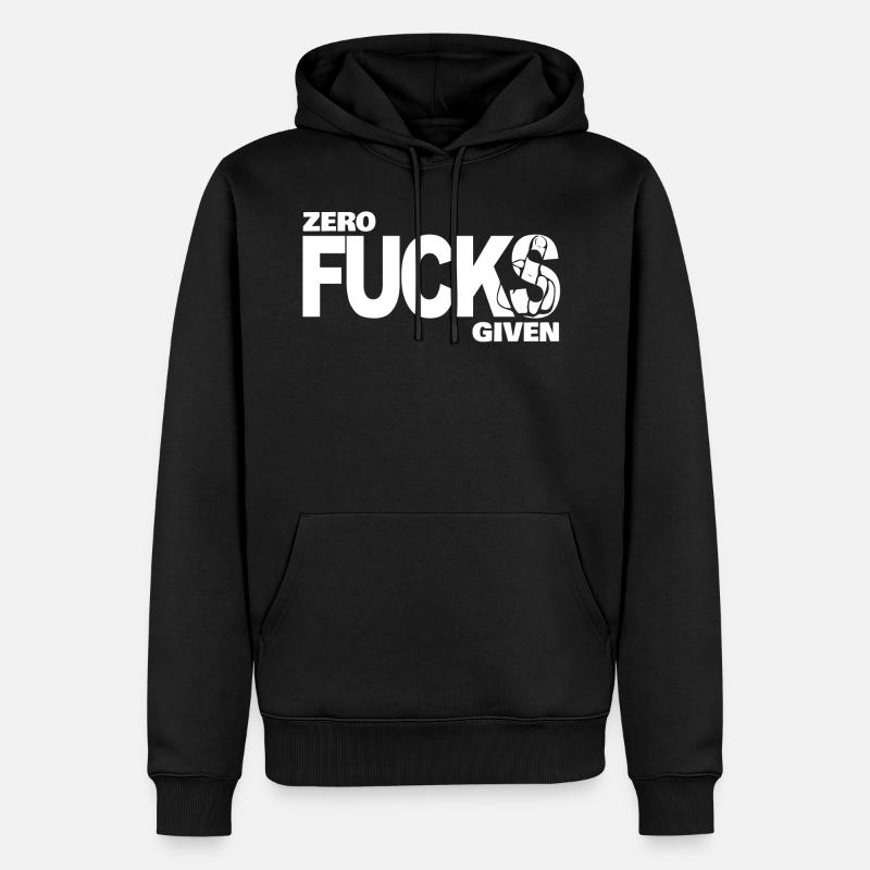 Zero Fucks Given White - Männer Premium Bio Hoodie - Schwarz