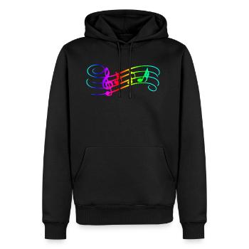 Music Notes - Männer Premium Bio Hoodie - Schwarz - Vorne - Nico (187cm)