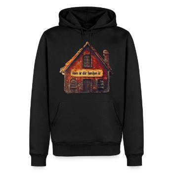 La maison, c’est là où se trouve la famille - Sweat à capuche Premium bio Homme - noir - Devant - Nico (187cm)