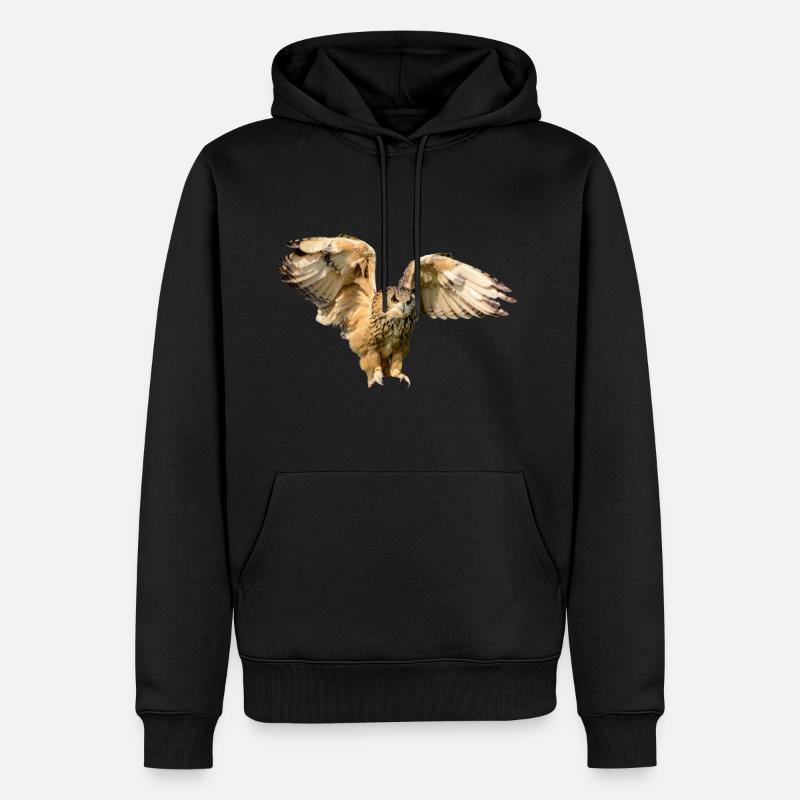 owl eule uhu kautz kaeutzchen animals - Männer Premium Bio Hoodie - Schwarz