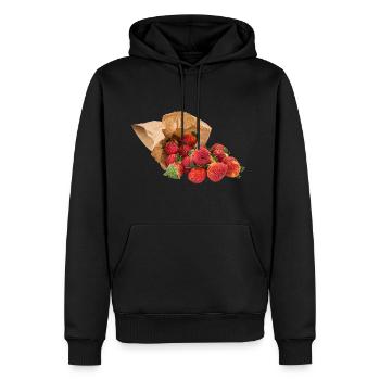 strawberry erdbeeren veggie gemuese fruits60 - Männer Premium Bio Hoodie - Schwarz - Vorne - Nico (187cm)