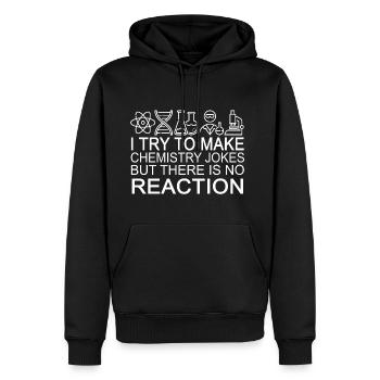 I try to make chemistry jokes - Sweat à capuche Premium bio Homme - noir - Devant - Nico (187cm)