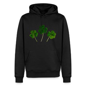 kleeblatt glueck shamrock luck four leaf clover32 - Männer Premium Bio Hoodie - Schwarz - Vorne - Nico (187cm)