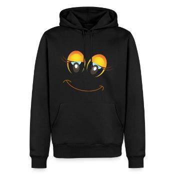 Enthousiaste idée cadeau femme Smiley - Sweat à capuche Premium bio Homme - noir - Devant - Nico (187cm)