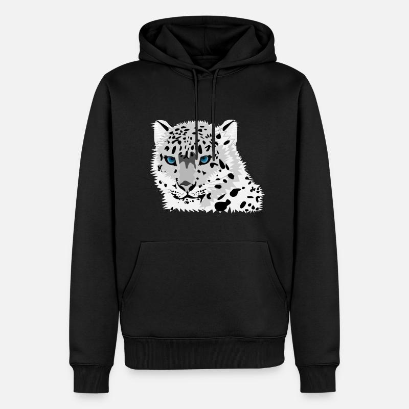 Schneeleopard - Männer Premium Bio Hoodie - Schwarz