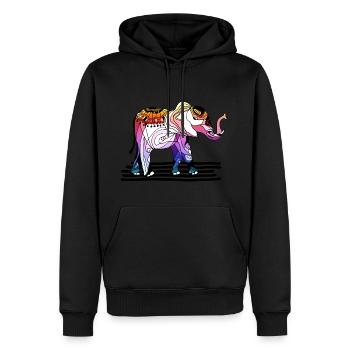 éléphant - Sweat à capuche Premium bio Homme - noir - Devant - Nico (187cm)