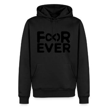 pour toujours pour toujours - Sweat à capuche Premium bio Homme - noir - Devant - Nico (187cm)