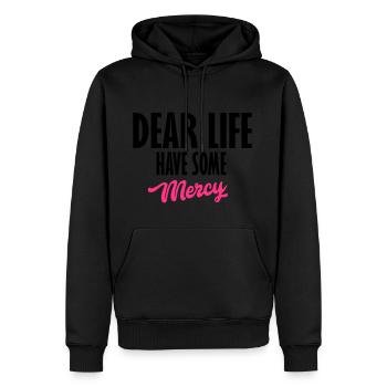 liebes Leben - Männer Premium Bio Hoodie - Schwarz - Vorne - Nico (187cm)