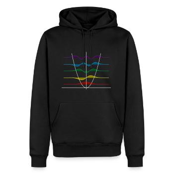 Oscillateur harmonique - Sweat à capuche Premium bio Homme - noir - Devant - Nico (187cm)