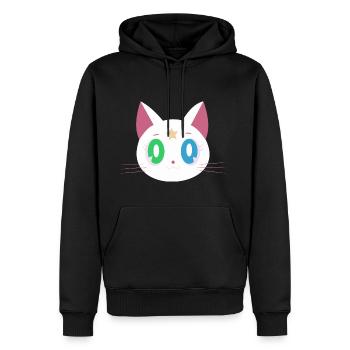 Chat drôle - Sweat à capuche Premium bio Homme - noir - Devant - Nico (187cm)