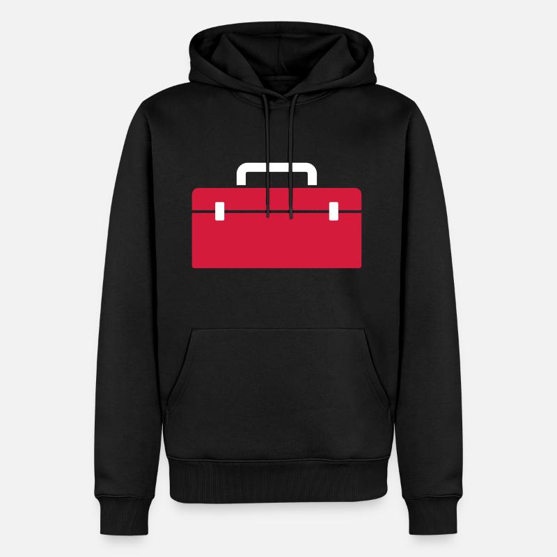 Werkzeugkiste oder Angelkoffer - Geschenk - Männer Premium Bio Hoodie - Schwarz