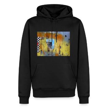StreetArt aus Köln / Cologne Ehrenfeld #1 - Männer Premium Bio Hoodie - Schwarz - Vorne - Nico (187cm)
