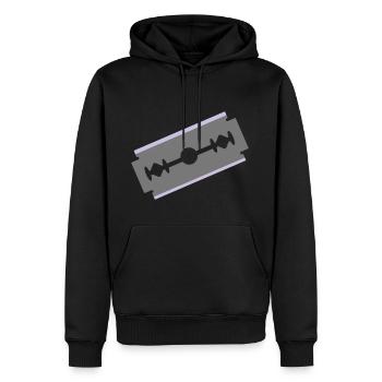 Cut razor blade cut cut 2c - Men’s Premium Organic Hoodie - black - Front - Nico (187cm)