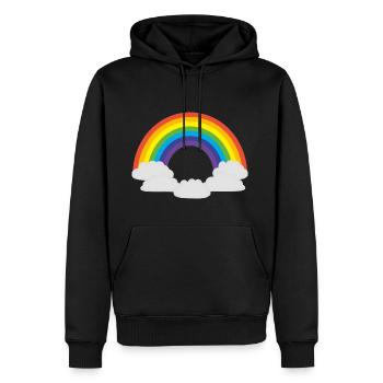 rainbow sun clouds weather rainbow sun cloud38 - Men’s Premium Organic Hoodie - black - Front - Nico (187cm)