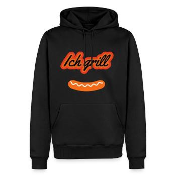 ich grill !!!! | Grillmeister - Männer Premium Bio Hoodie - Schwarz - Vorne - Nico (187cm)