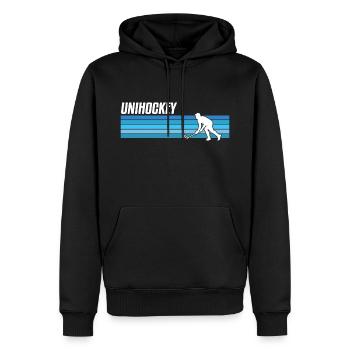 Joueur de floorball Floorball Jeu de floorball - Sweat à capuche Premium bio Homme - noir - Devant - Nico (187cm)
