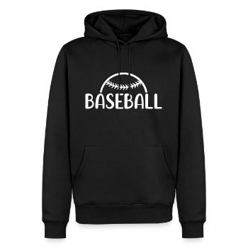 Baseball - Männer Premium Bio Hoodie - Schwarz - Vorne - Nico (187cm)