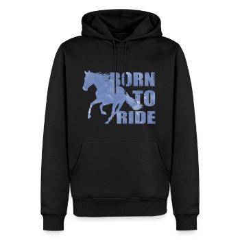 Born To Ride geboren um zu Reiten pferde Reiter - Männer Premium Bio Hoodie - Schwarz - Vorne - Nico (187cm)