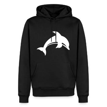 Delfin Ozean Geschenk - Männer Premium Bio Hoodie - Schwarz - Vorne - Nico (187cm)