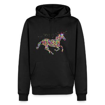Einhorn - Männer Premium Bio Hoodie - Schwarz - Vorne - Nico (187cm)