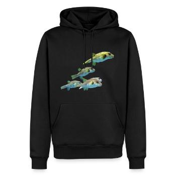 blowfish kugelfisch fischer fish animal tiere - Männer Premium Bio Hoodie - Schwarz - Vorne - Nico (187cm)
