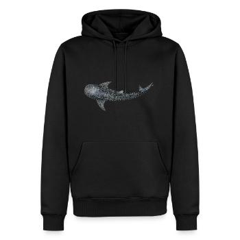 Requin baleine - Sweat à capuche Premium bio Homme - noir - Devant - Nico (187cm)