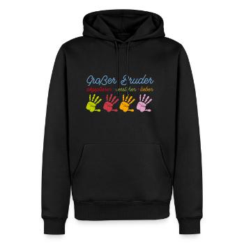 Grosser Bruder Großer Bruder T-Shirt - Männer Premium Bio Hoodie - Schwarz - Vorne - Nico (187cm)