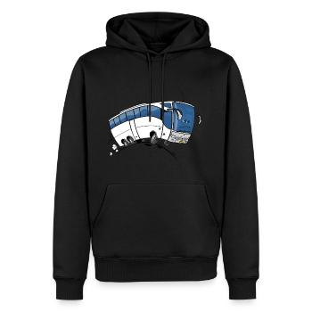 0711 bus - Sweat à capuche Premium bio Homme - noir - Devant - Nico (187cm)