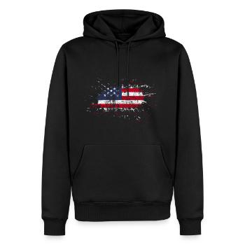 Geschenk USA Flagge amerikanische Fahne Amerika - Männer Premium Bio Hoodie - Schwarz - Vorne - Nico (187cm)