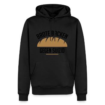 Brote backen gegen Suizid - Männer Premium Bio Hoodie - Schwarz - Vorne - Nico (187cm)