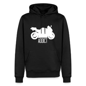 Addict cadeau Superbike SBK Moto Shirt - Sweat à capuche Premium bio Homme - noir - Devant - Nico (187cm)