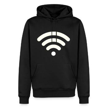 Wifi blanc - Sweat à capuche Premium bio Homme - noir - Devant - Nico (187cm)
