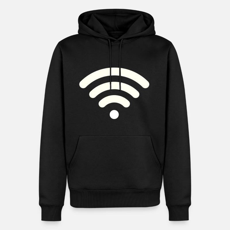 Wifi blanc - Sweat à capuche Premium bio Homme - noir