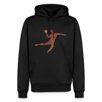 Pichet de handball - Sweat à capuche Premium bio Homme - noir - Devant - Nico (187cm)