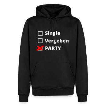 Party - Männer Premium Bio Hoodie - Schwarz - Vorne - Nico (187cm)