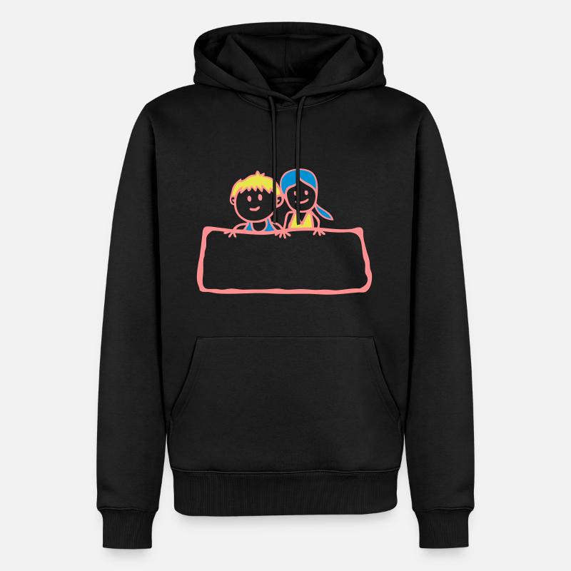 Zeichen-Panel Junge Mädchen Partei anniv - Männer Premium Bio Hoodie - Schwarz