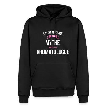 Rhumatologue idéale mythe cadeau noël - Sweat à capuche Premium bio Homme - noir - Devant - Nico (187cm)