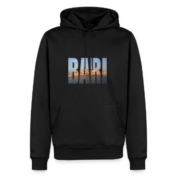 Bari Italie - Sweat à capuche Premium bio Homme - noir - Devant - Nico (187cm)
