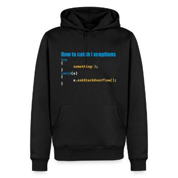 Programmer, Software, Computer Science, Developer - Men’s Premium Organic Hoodie - black - Front - Nico (187cm)