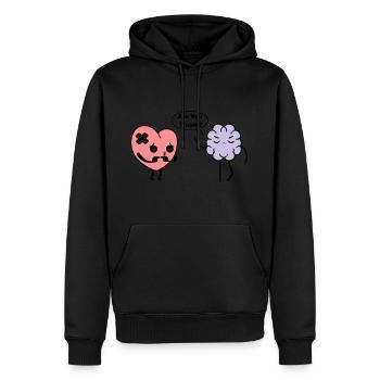 Apprendre le coeur - Sweat à capuche Premium bio Homme - noir - Devant - Nico (187cm)