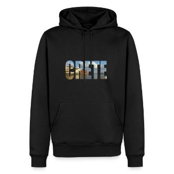 Crète - Sweat à capuche Premium bio Homme - noir - Devant - Nico (187cm)