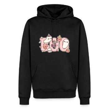 Boo Niedliche Geister Spinne Kürbis Und Katze Halloween - Männer Premium Bio Hoodie - Schwarz - Vorne - Nico (187cm)