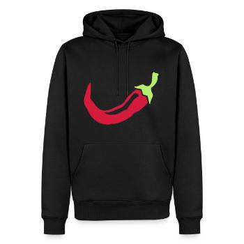 Chili Chilischote Paprika Geschenkidee - Männer Premium Bio Hoodie - Schwarz - Vorne - Nico (187cm)