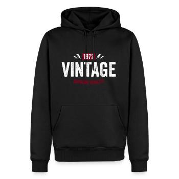 vintage quality 1972 - Men’s Premium Organic Hoodie - black - Front - Nico (187cm)
