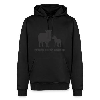 éleveur de moutons fier - Sweat à capuche Premium bio Homme - noir - Devant - Nico (187cm)