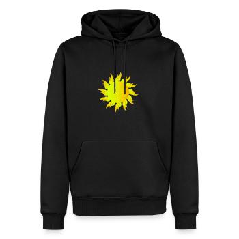 Sun - Männer Premium Bio Hoodie - Schwarz - Vorne - Nico (187cm)