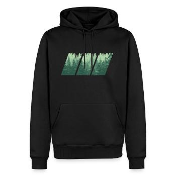 Wood - Männer Premium Bio Hoodie - Schwarz - Vorne - Nico (187cm)