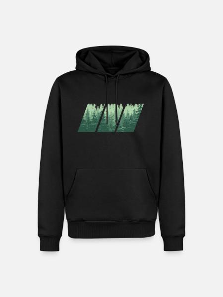 Wood - Men’s Premium Organic Hoodie - black