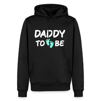 papa à être des cadeaux pour les futurs pères bleu papa - Sweat à capuche Premium bio Homme - noir - Devant - Nico (187cm)