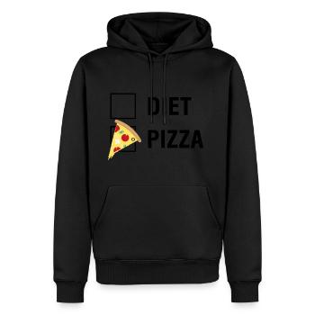 Pizza VS régime alimentaire Amoureux - Sweat à capuche Premium bio Homme - noir - Devant - Nico (187cm)